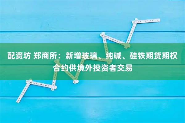 配资坊 郑商所：新增玻璃、纯碱、硅铁期货期权合约供境外投资者交易